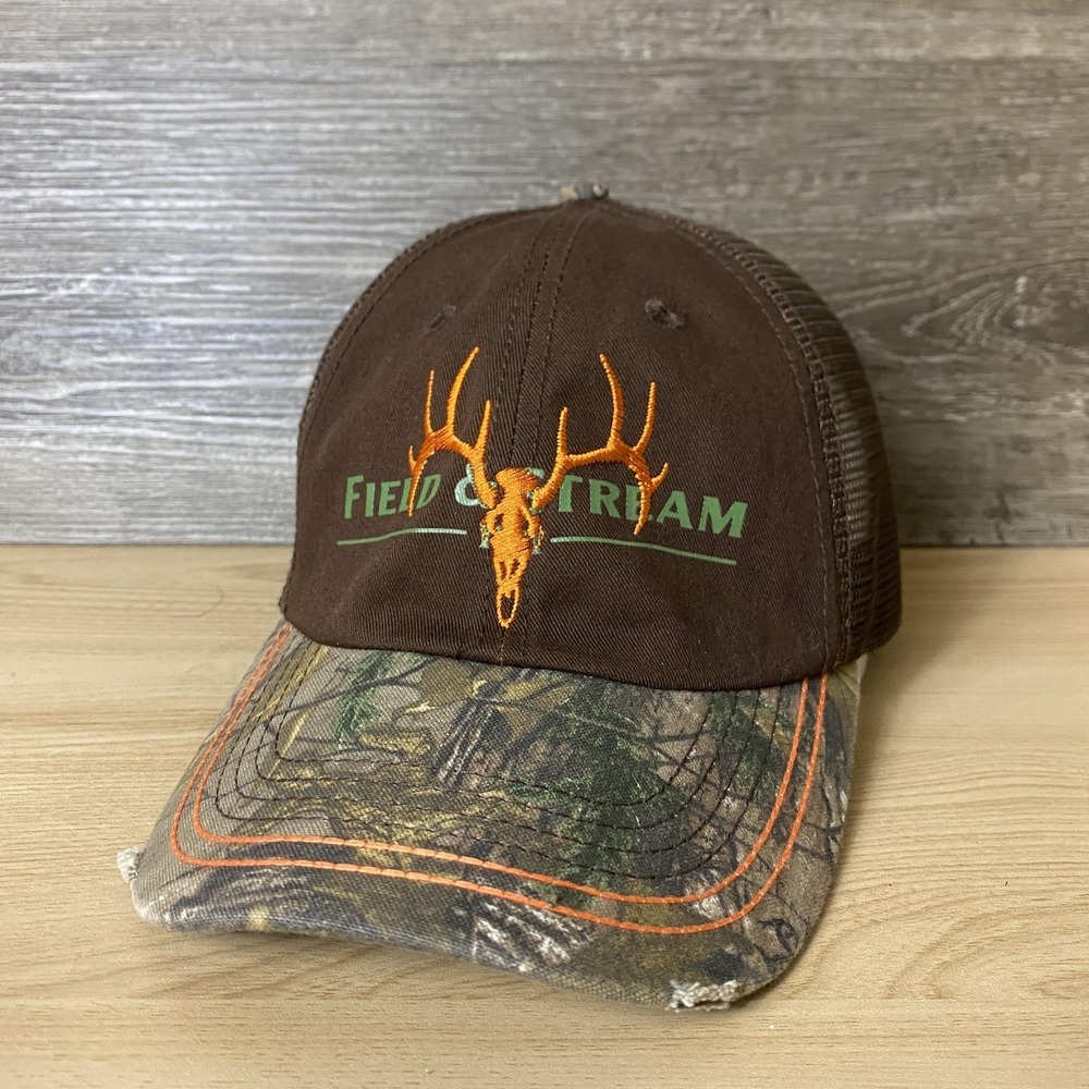 Field & Stream Hat Cap Snap Back Camo Mesh Trucker Outdoor Embroidered Mens